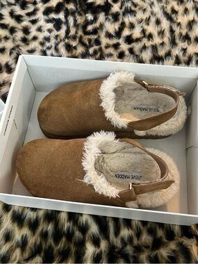 Steve Madden Chestnut Faux Suede Shearling Mule